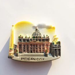 Fridge Magnets QIQIPP Vatican City Italy Rome Creative Tourism Commemorative Crafts Hand-painted Magnetic Fridge Magnet Hand Gift 231007