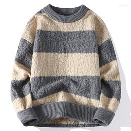 Men's Sweaters 2023 Autumn Winter Thick Warm Knit Sweater Men High End Mens Christmas Jumper Fashion Striped Pullover Casual Jersey Hombre