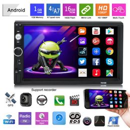 Universale 7 pollici 2din Lettore DVD per auto Android Navigazione GPS Supporto Specchio Link Telecamera di retromarcia Wifi Bluetooth RDS MP5 Funzione246u