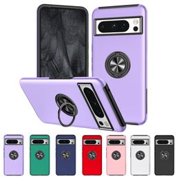 Shockproof Magnetic Finger Ring Kickstand Cases for Google Pixel 8 Pro 7A 6A 7 Hybrid Dual Layer Hard Back Phone Cover Funda