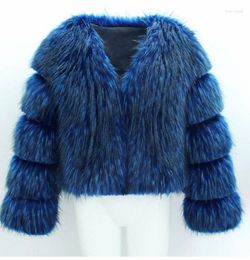 Women's Fur S-6XL Fashion Women Winter Clothing FurryOvercoat High Imitation Raccoon Dog Coat Faux