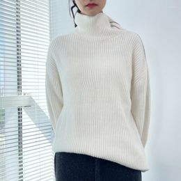 Women's Sweaters Autumn Winter Ladies Turtleneck Wool Knit Sweater Handmade Beaded Loose Slim Fit Cashmere