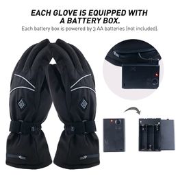 Ski Gloves Electric Heated for Men and Women Waterresistant Winter Warm Touchscreen Outdoor Sport Mittens Skiing 231007
