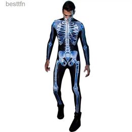 Theme Costume 3D Skeleton Comes Halloween Skeleton Outfit Cosplay Come For Men Women 3D Graphic Halloween Skull Cosplay SkeletonL231007