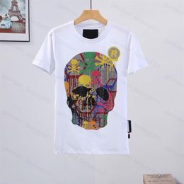 Phillip Plain Men designer PP Skull Diamond t shirt Short sleeve Dollar Brown bear Brand tee O-Neck high Quality Skulls TShirt tee276z