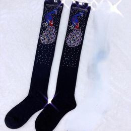 Women Socks Woman Rhinestones Sexy Knee High Fashion Kawaii Cosplay Gemstones Long Stockings