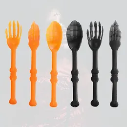 Disposable Dinnerware 6 PCS Halloween Tableware Plastic Utensils Party Cutlery Set Spoons Forks Supplies
