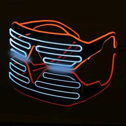 Theme Costume LED Luminous Glasses Halloween Glowing Neon Christmas Party Bril Flashing Light Glow Sunglasses Glass Festival plies ComesL231007