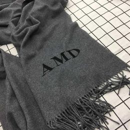 Scarves TRJE Personalized Solid Tassel For Women Scarf Embroidery Custom Cashmere Winter Lady Girls Shawl Statement Gift283c