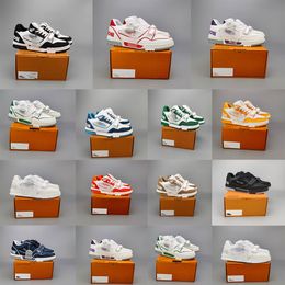 Designer Sneakers Virgil Trainer Platform Outdoor Women Men Casual Shoes Running Shoes High Quality Calfskin Leather Fashionable Breathable Flat Walking