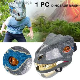 Theme Costume Horror Dinosaur Headgear Lifelike Dinosaur Mask Cute Halloween Animal Tyrannosaurus Rex Mask Halloween Cosplay Party DecorationL231008