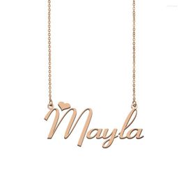 Pendant Necklaces Mayla Name Necklace Custom For Women Girls Friends Birthday Wedding Christmas Mother Days Gift