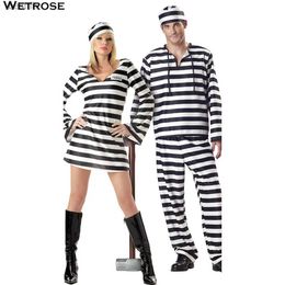 Theme Costume WetroseIn Stock Prisoner Cosplay Come convict Family Couple Man Woman Criminal Halloween Full SetL231007