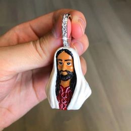 Hip Hop Jesus Necklace Pendant Silver Gold Plated With Tennis Chain Iced Out Cubic Zircon Men's Jewellery Gift240Y