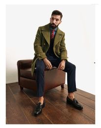 Men's Trench Coats European And American Clothing British Medium Length Long Sleeved Woollen Coat Autumn Winter