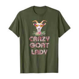 funny goat lady t shirt crazy farmer tee gift retro vintage264m