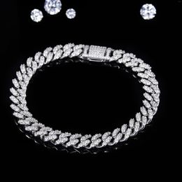Pendants High Quality VVS D Moissanite Diamond 925 Silver Jewellery Width 8mm Length 18 Inches Cuban Link Necklace