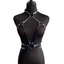 sex toys for couples BDSM Bondage New Sexy Woman's Chain Lingerie Harness Belt Strap Adjustable Pu Leather Neck Gothic Harajuku Garter