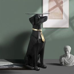 Decorative Objects Figurines Home Decoration Sculptures Statues Figurines For Interior Accessories For Living Room American Dog Floor Ornament Room Decor 231007