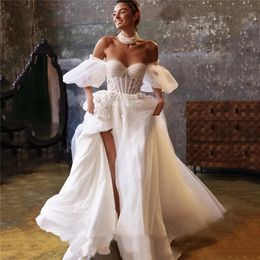 Semplice abito da sposa lungo una linea per la sposa manica lunga scollo a V abiti da sposa sexy abiti da sposa lunghi abiti da spiaggia Boho111