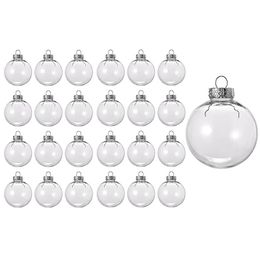 Christmas Decorations 24PCS Clear Plastic Fillable Christmas Balls 8Cm DIY Xmas Tree Ornament Decoration Arts Crafts 231006