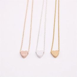 18K Gold Silver Plated Pendant necklace Flat bottom solid love necklace the gift to women272C