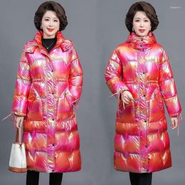 Women's Trench Coats Winter Long Parkas Rainproof Puffer Jacket Women 2023 Korean Windproof Hooded Thick Warm Loose Cotton Padded Female