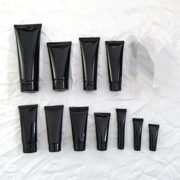 Black Empty PE Plastic Hand Cream Container, Squeeze Cosmetic Soft Hose Tubes, Portable Cosmetic tube with Screw cap F1403 Pgdfl