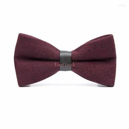 Bow Ties Wool Adjustable Mens Bowtie Wedding Adult Burgundy Party Shirt Pre-Tied Krawatte Accessories Neck Tie MN82