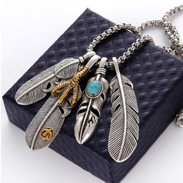 Mode Neue Stil Feder Adler Klaue Männer Und Frauen Hip Hop Exquisite Persönlichkeit Halskette Anhänger Luxus Schmuck Geschenk Q05311989