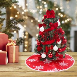 Christmas Decorations Christmas Tree Skirt Plush Snowflake Santa Claus Carpet Mat Christmas Tree Decoration Ornament Home Xmas Year Decorations 231006