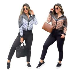 Autumn New Women's Tracksuits Casual fashion Luxury brand Suit 2 Piece Set designer Tracksuit J2906