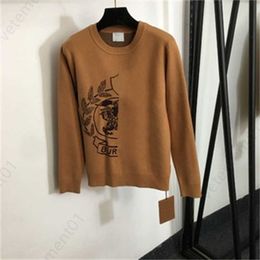 Fall Pull Jumper Sweater Designer Sweatshirt Classic War Horse Rider Print Fashion Round Neck Long Sleeve Pullover Knit Sweater For Woman