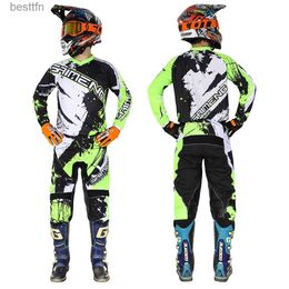 Others Apparel Motocross and Pants child children's clothing big boy girl kid Motorcycle racing suit gear set racing suit motorcycle mxL231007