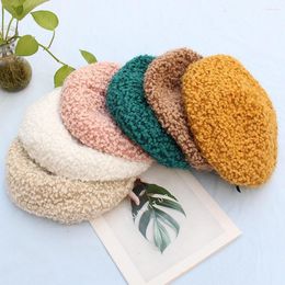 Berets Women Wool Fleece Beret Autumn Winter Cap Hats Stylish Artist Painter Sboy Caps White Khaki Classic Hat