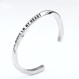 Bangle Vintage Simple Stainless Steel Twist For Men Women Punk Hip Hop Opening Bracelets Luxury Couple Jewelry Wholesale