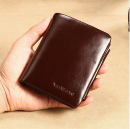 Men and women Leather Short wallet Slim Male Purses Money Clip Credit Card Dollar wallets with box