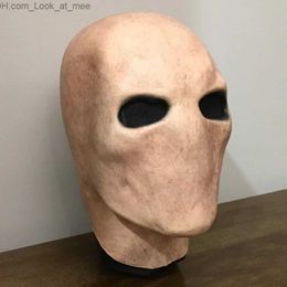 Party Masks Creepy Slenderman Mask Cospaly Horror Faceless Man Alien Skull Latex Helmet Halloween Carnival Dress Up Party Costume Props Q231007