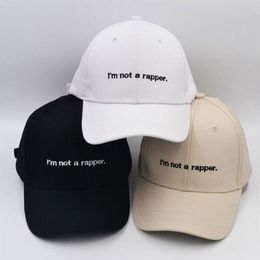 I AM NOT A RAPPER Letters Printed Casual Male Female Designer Hats Unisex Hip Hop Hats Men Women Ball Caps190x