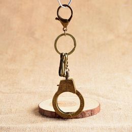 Keychains High Quality Diy Car Keychain Locks Keyring Antique Bronze Zinc Alloy Material Accessory Handcuff Brelok Manacle Jewellery Toy