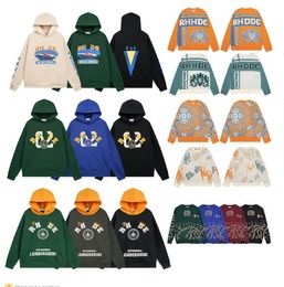 GZ Mens Hoodies Rhu-de hoodie Letter Print Long Sleeve Fashion Men Women Sweatshirts Luxury Sweater Hip Hop hoodies Luxury brand Sweatshirts US SIZE