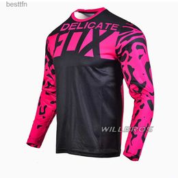 Others Apparel Motocross Racing MX Dirt Bike Mountain Offroad Long Sleeve Motorbike Black Pink Clothes Woman Unisex MensL231007