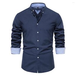 Men's Casual Shirts High Quality Autumn Cotton Oxford Shirt Long Sleeve Button Down Social Business For Men
