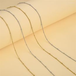 Chains Stainless Steel Chain Necklace For Women Men Gold Colour Thin Choker Bead Fashion Jewellery Wholesale Drop