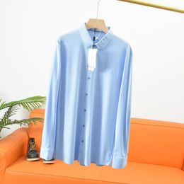 Men's Casual Shirts Spring And Autumn Male Y2K Jacket Commerce Loose Solid Colour Chest Wear Fitted Shirt Full Size