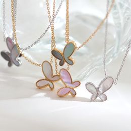 Van Cleef Necklace Love necklaces designer butterfly chain shell mother of pearl Agate choker 18K gold clover for women girl wedding Mothers day gifts AAA mutil Colour