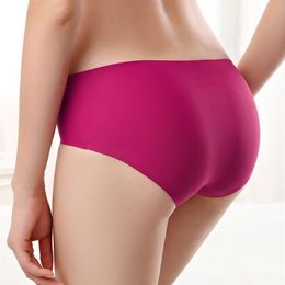 6pcs lot Women's Briefs Ice Silk Seamless Panties Briefs Sexy Low Waist Nylon Underwear Panties For Womens Plus Size M-XXL293S