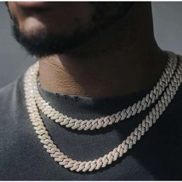 9-20mm S925 Jewellery Hip Hop Moissanite Vvs 925 Silver Bling Iced Out Prong Link Cuban Chain Necklace