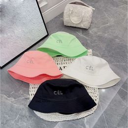 Hats Wide Brim Hats Bucket Hats Women Candy Color Summer Designer bucket hat Vacation Travel Sunshade Crystal Letter Print 4 Colors Wid