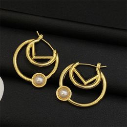 23 Designer Woman Ear Studs Luxury Pearl Letter Earrings Classic Earing Fashion Stud Party Jewellery Brand F Wedding Accessories Ornaments